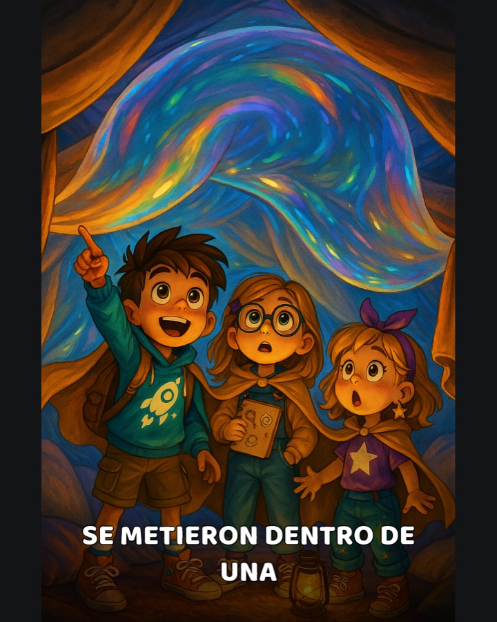 Personajes entrando a una burbuja gigante